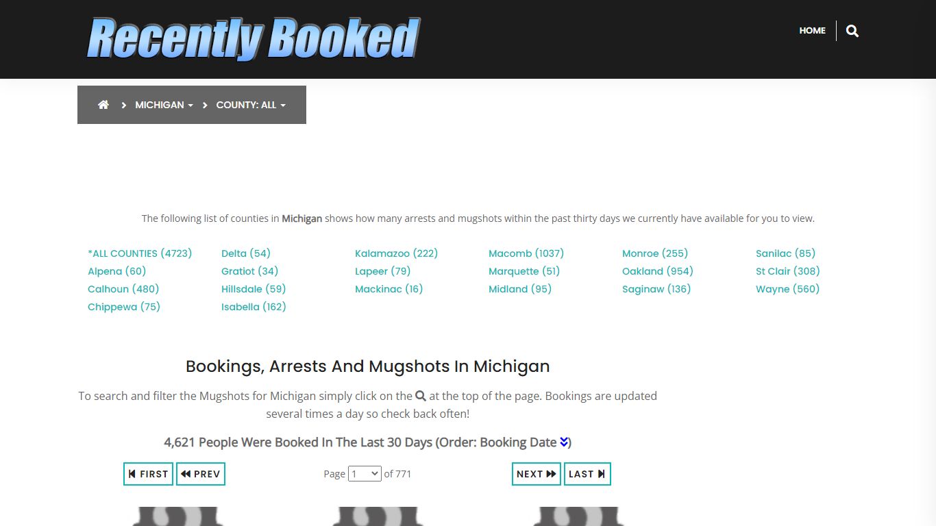 Bookings, Arrests and Mugshots in Michigan - Recently Booked